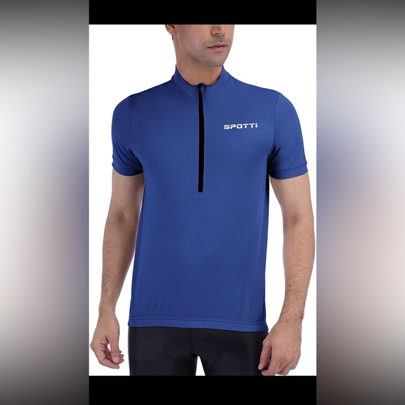 Spotti Men's Cycling Bike Jersey Short Sleeve with 3 Rear Pockets-Medium - Picture 1 of 11
